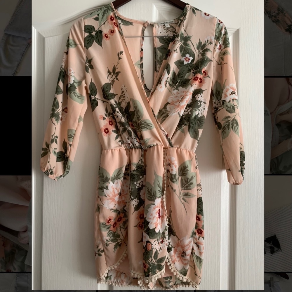 Charlotte Russe pink floral romper. Size XS.